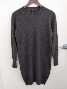 J. Crew Charcoal 100% Cashmere Crewneck Sweater Dress